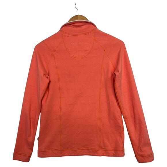 Tommy Bahama Pullover Top Womens Medium Orange Stripe Reversible Half Zip Preppy - Picture 7 of 13